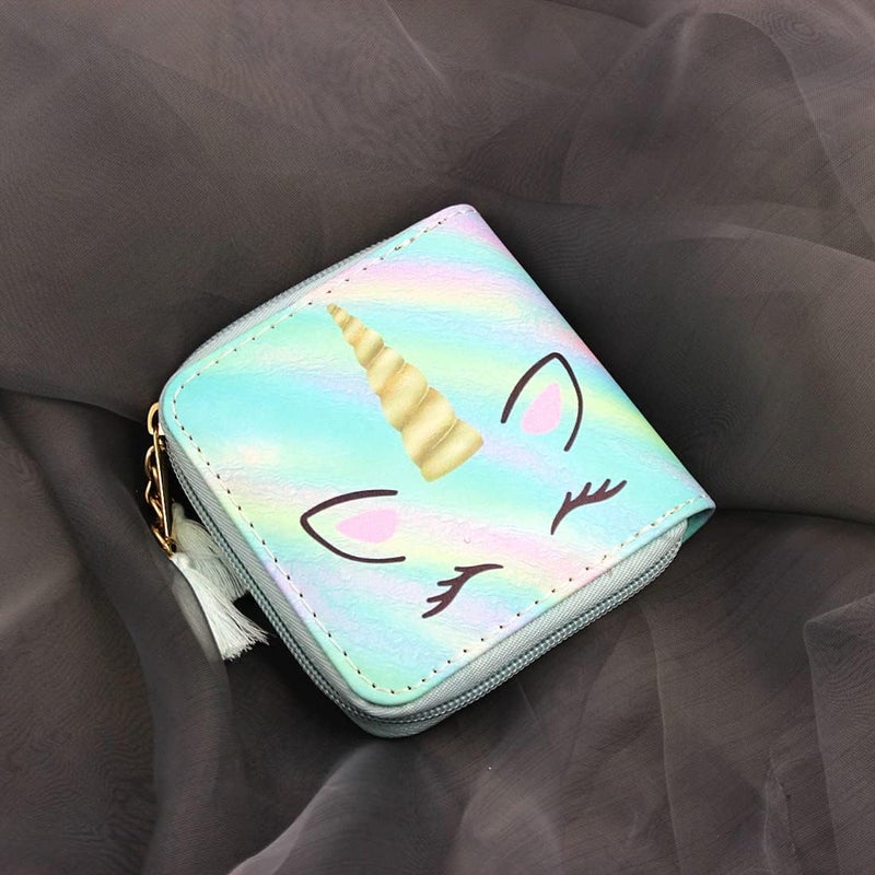 Timlee Cute Rainbow Unicorn Wallet For Girls Kids Zipper Wallet Short Clutch Bag PU Leather Purse,Christmas Gift Women Wallets (0316M) - Image 2